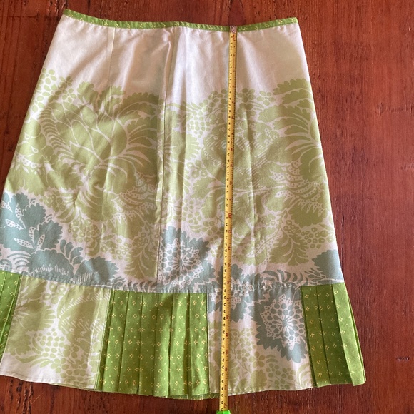 Marimekko Skirt with Pleated Ruffle Size 6 Green, Blue, White 100% Cotton - Picture 9 of 11